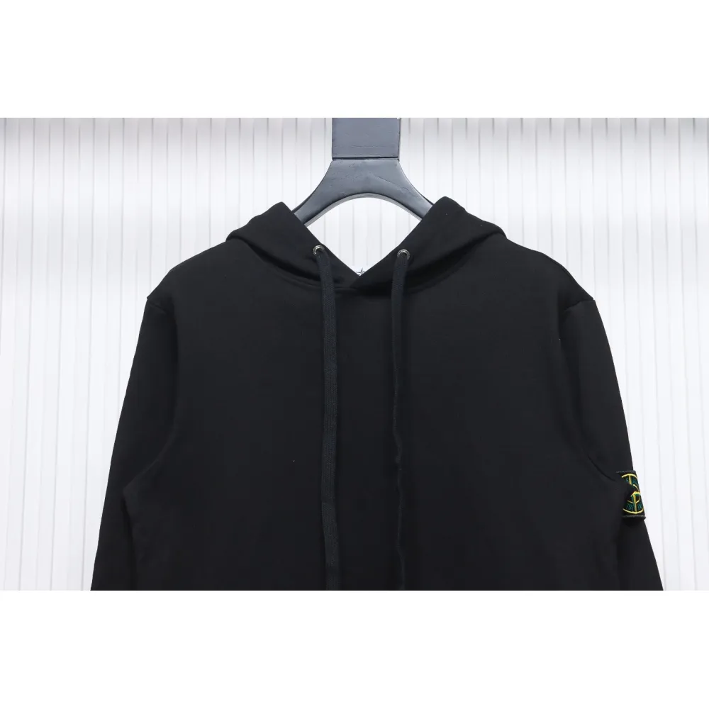 Top Quality Stone Island Classic Cuffed Pocket Hoodie Black 
