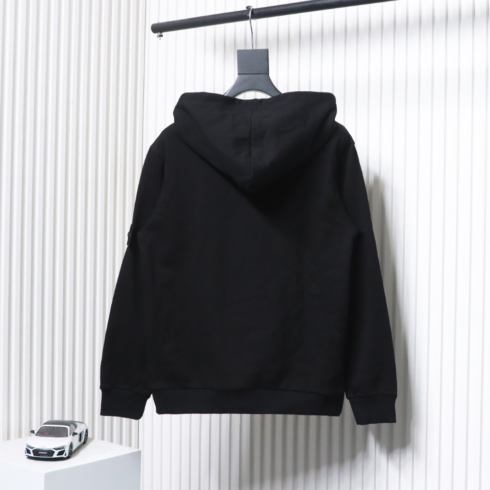     Stone Island Classic Cuffed Pocket Hoodie Black 