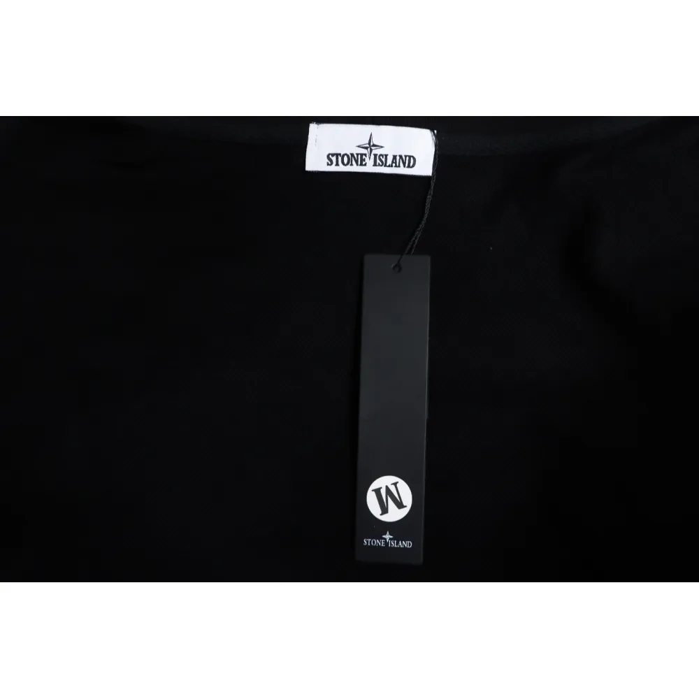 Top Quality Stone Island Classic Cuffed Pocket Hoodie Black 
