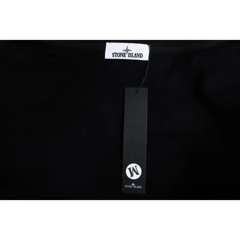 Top Quality Stone Island Classic Cuffed Pocket Hoodie Black 
