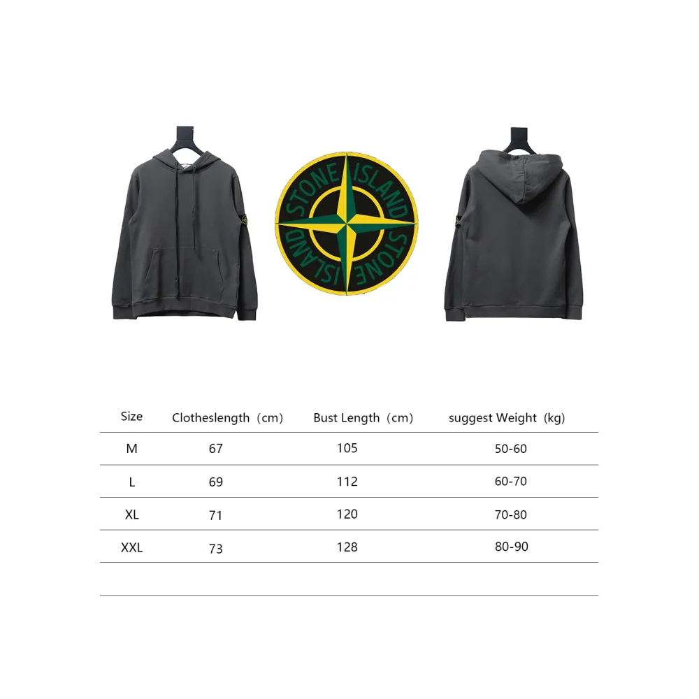 Top Quality Stone Island Classic Cuffed Pocket Hoodie Grey 