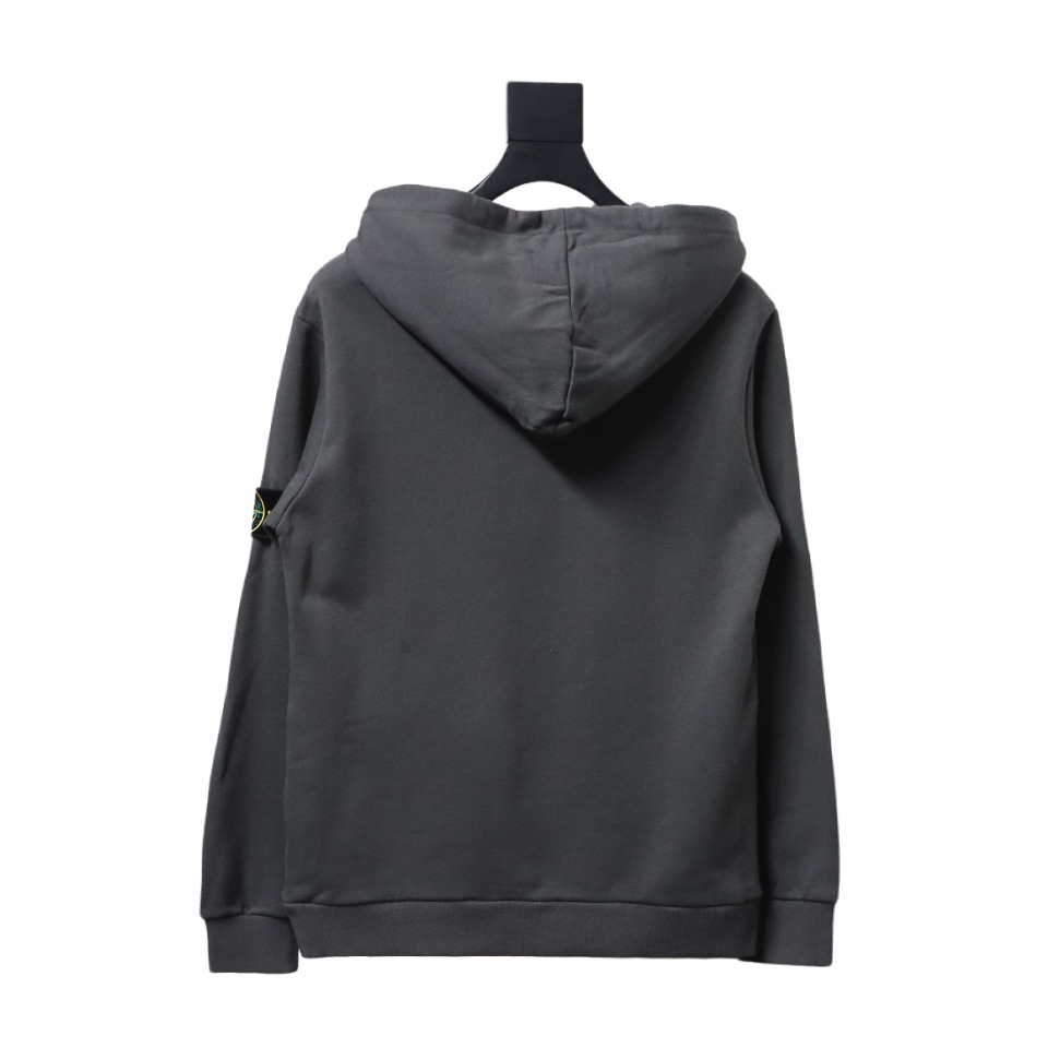     Stone Island Classic Cuffed Pocket Hoodie Grey 