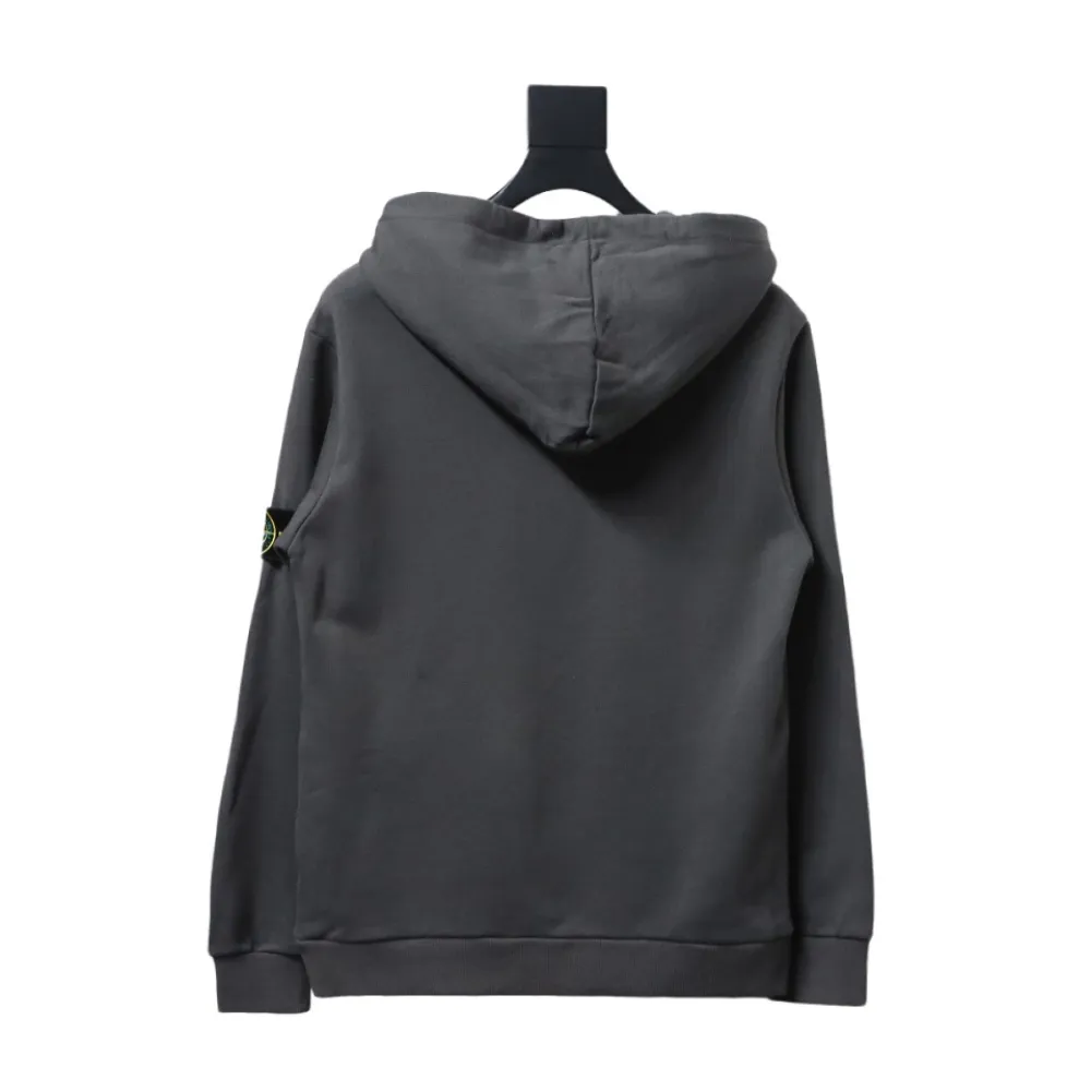 Top Quality Stone Island Classic Cuffed Pocket Hoodie Grey 