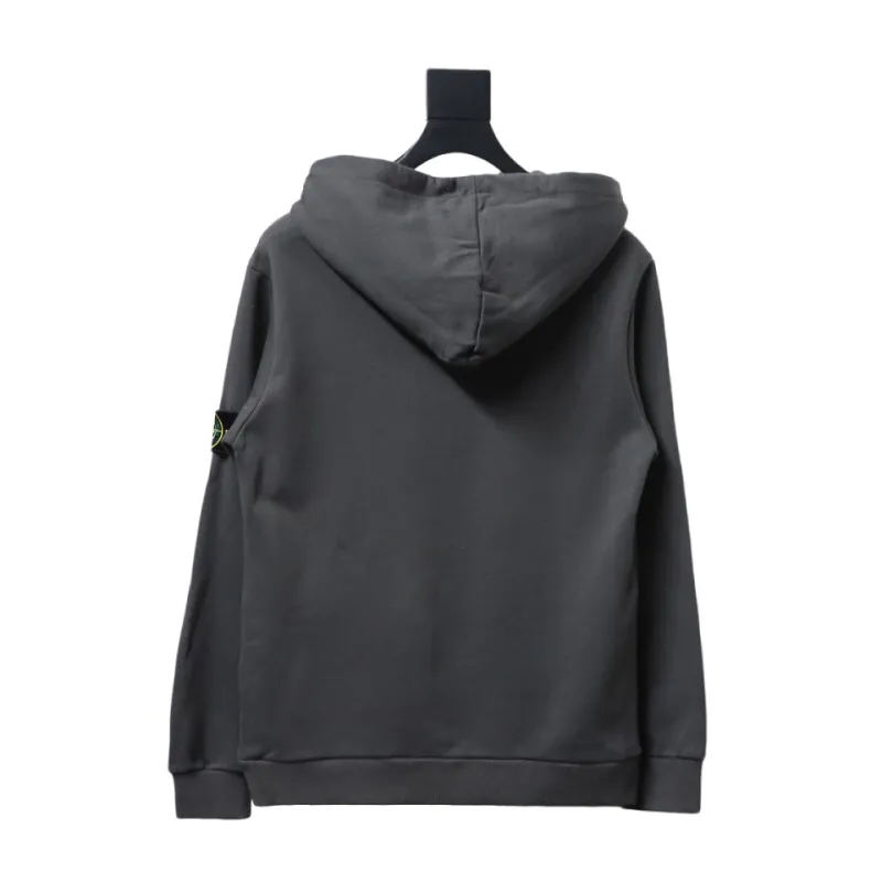 Top Quality Stone Island Classic Cuffed Pocket Hoodie Grey 