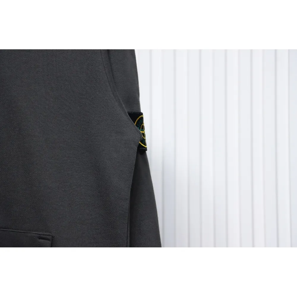 Top Quality Stone Island Classic Cuffed Pocket Hoodie Grey 