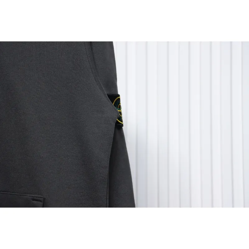 Top Quality Stone Island Classic Cuffed Pocket Hoodie Grey 