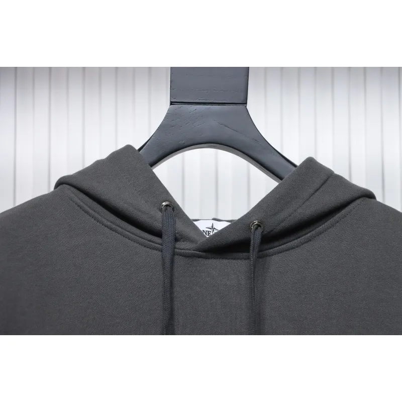 Top Quality Stone Island Classic Cuffed Pocket Hoodie Grey 