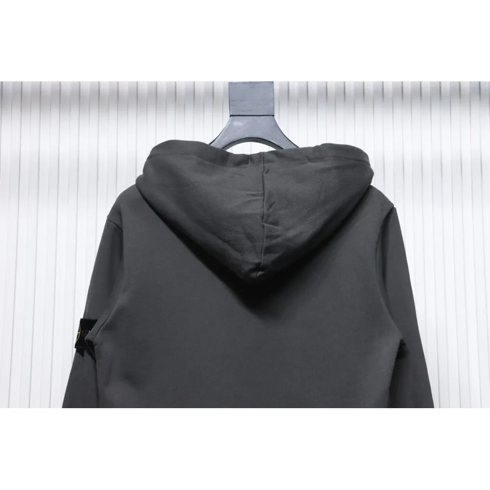 Top Quality Stone Island Classic Cuffed Pocket Hoodie Grey 