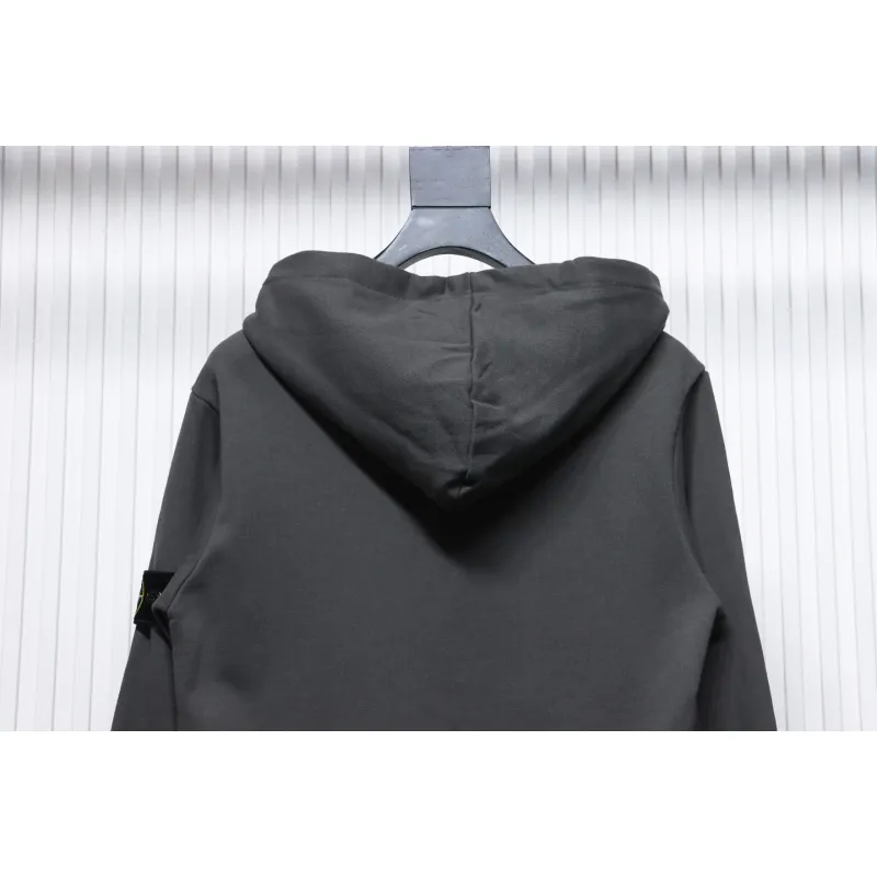 Top Quality Stone Island Classic Cuffed Pocket Hoodie Grey 