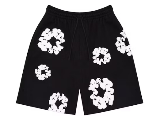Top Quality Denim Tears The Cotton Wreath Shorts Black  
