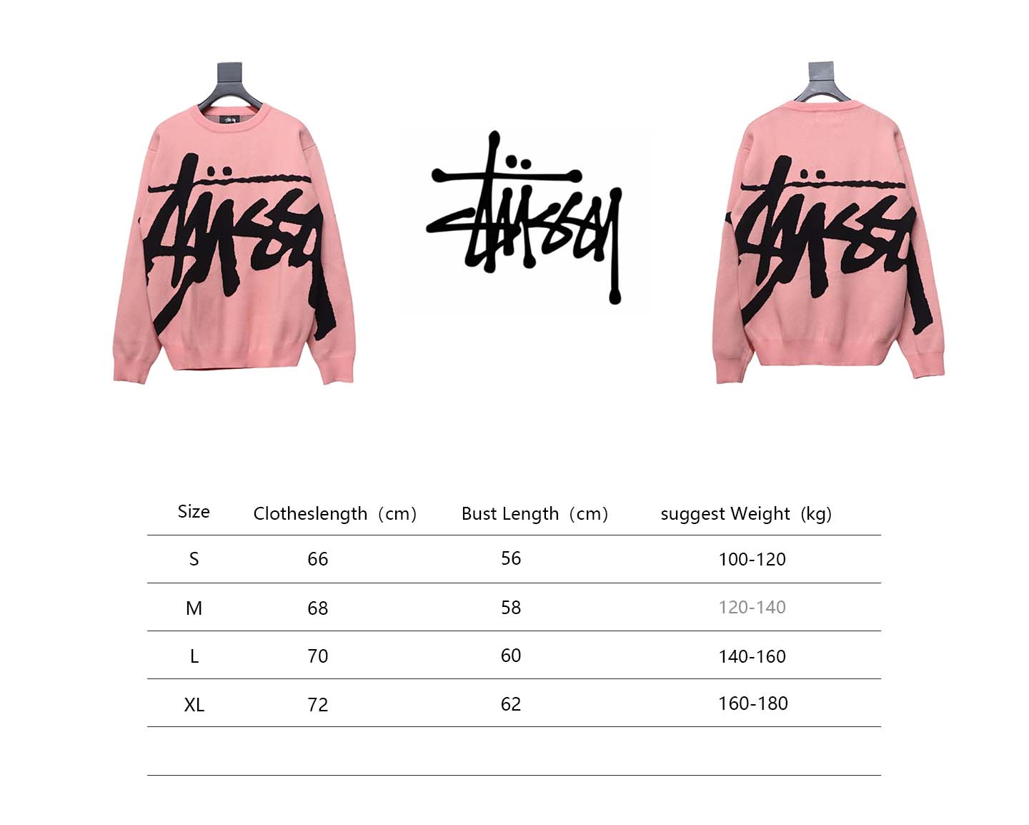     Stussy Letter Knit Crew Sweater
