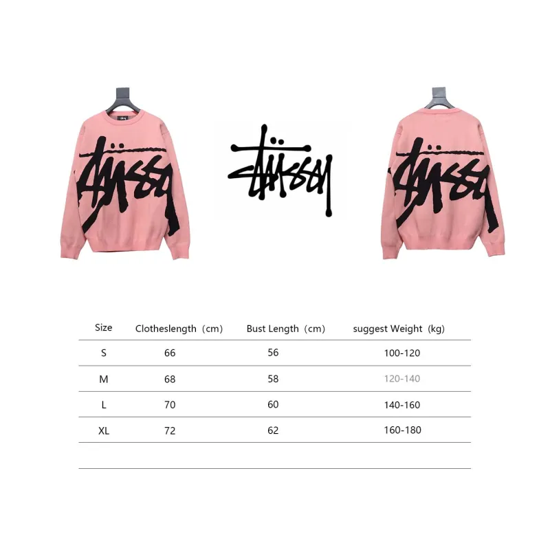 Top Quality Stussy Letter Knit Crew Sweater