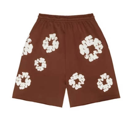 Top Quality Denim Tears The Cotton Wreath Shorts Brown   02