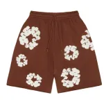 Top Quality Denim Tears The Cotton Wreath Shorts Brown  