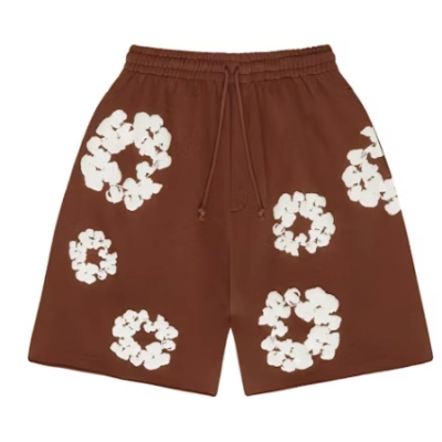Top Quality Denim Tears The Cotton Wreath Shorts Brown   01