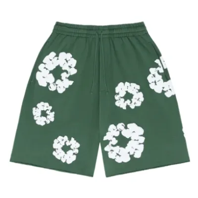 Top Quality Denim Tears The Cotton Wreath Shorts Green   01