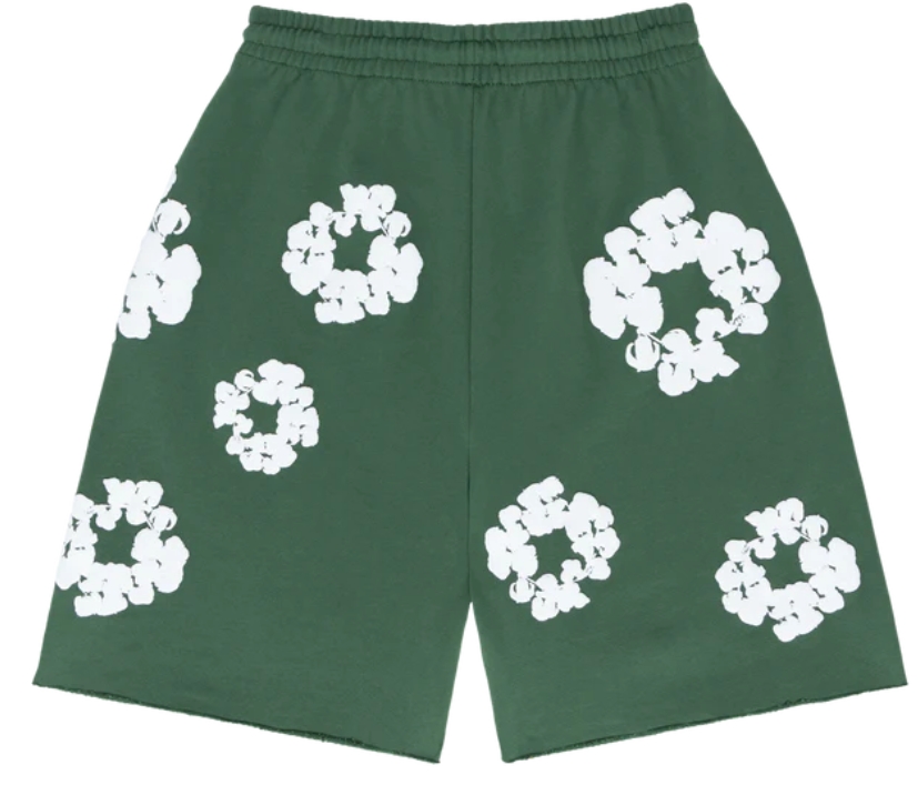 Top Quality Denim Tears The Cotton Wreath Shorts Green  