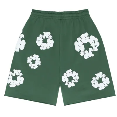 Top Quality Denim Tears The Cotton Wreath Shorts Green   02