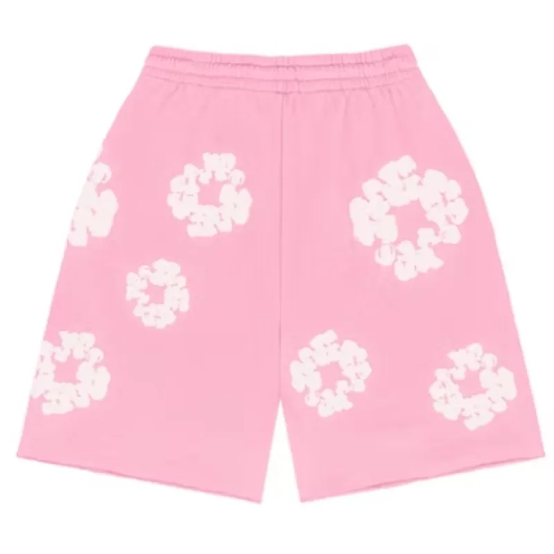 Top Quality Denim Tears The Cotton Wreath Shorts Pink  