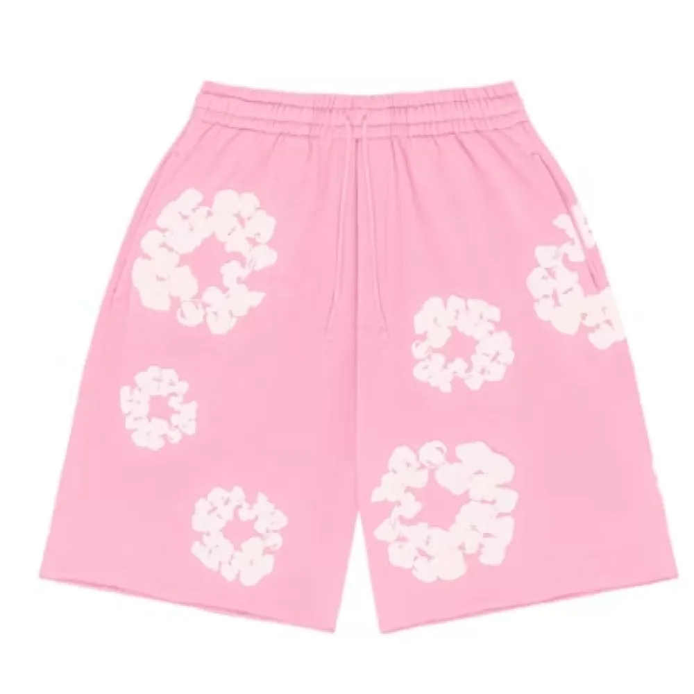 Top Quality Denim Tears The Cotton Wreath Shorts Pink  