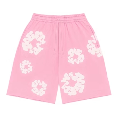 Top Quality Denim Tears The Cotton Wreath Shorts Pink   01