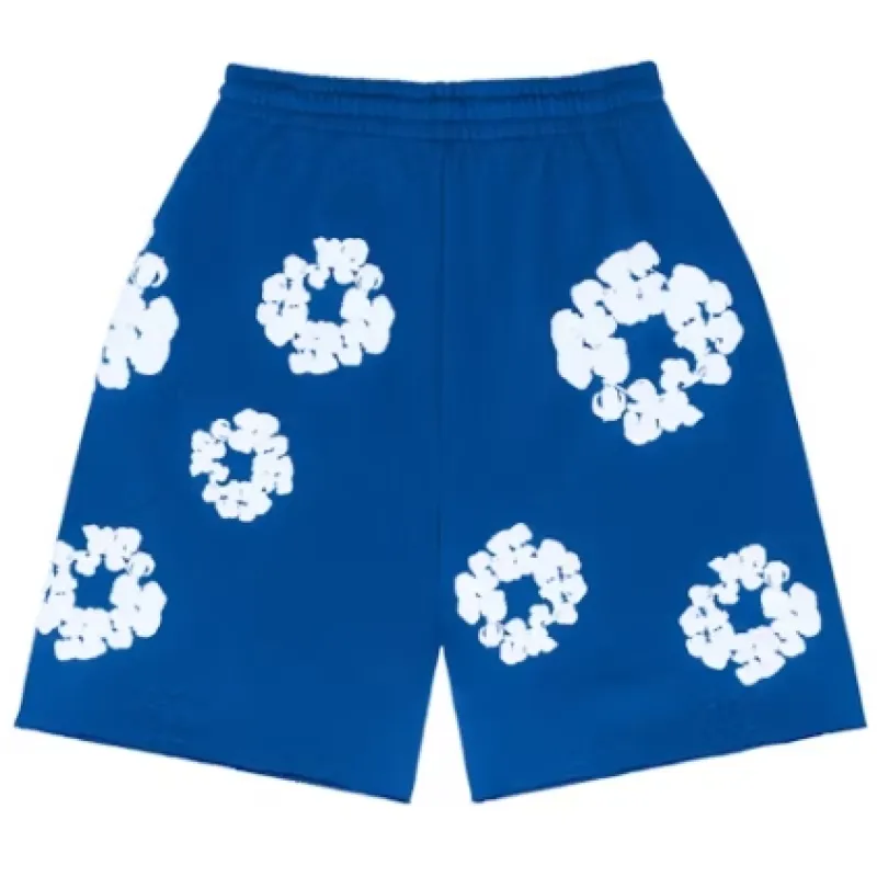 Top Quality Denim Tears The Cotton Wreath Shorts Royal Blue  