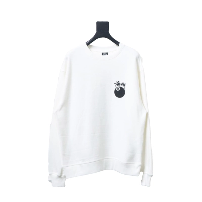 Top Quality Stussy 24FW Black 8 Crew Sweatshirt 02