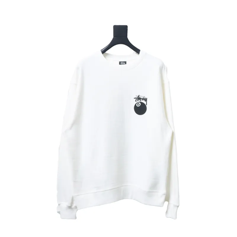 Top Quality Stussy 24FW Black 8 Crew Sweatshirt