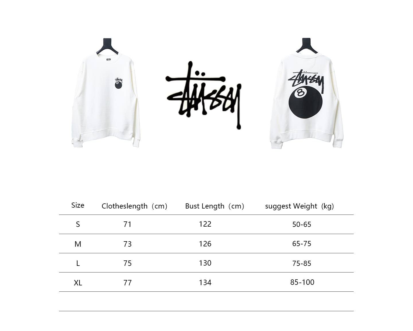     Stussy 24FW Black 8 Crew Sweatshirt