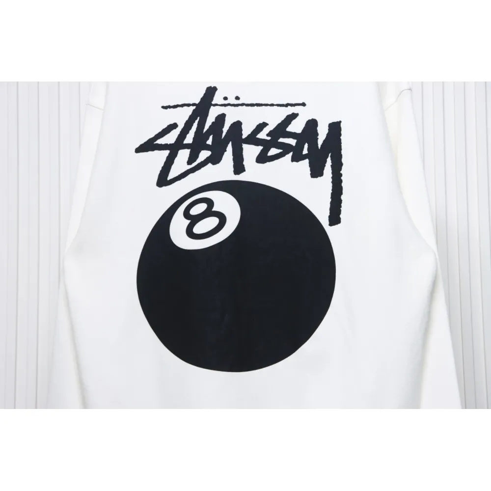 Top Quality Stussy 24FW Black 8 Crew Sweatshirt