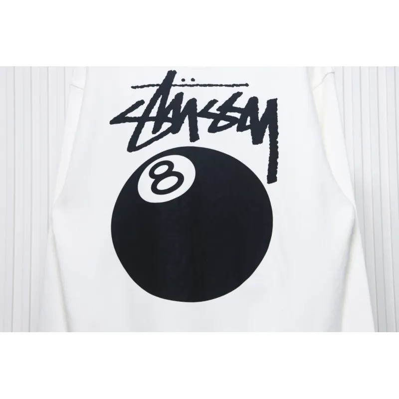 Top Quality Stussy 24FW Black 8 Crew Sweatshirt