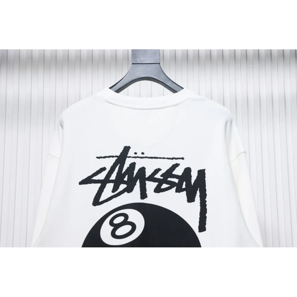 Top Quality Stussy 24FW Black 8 Crew Sweatshirt