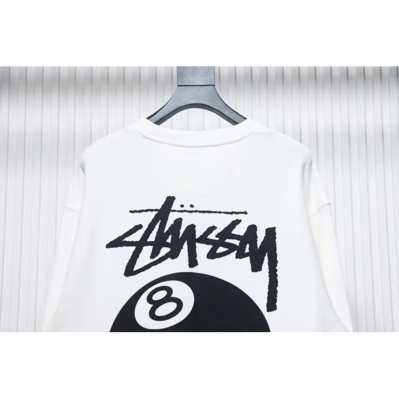 Top Quality Stussy 24FW Black 8 Crew Sweatshirt