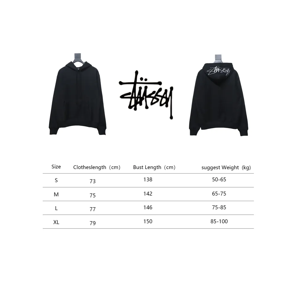 Top Quality Stussy Letter Logo Embroidery Hoodie 