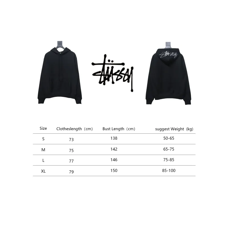 Top Quality Stussy Letter Logo Embroidery Hoodie 
