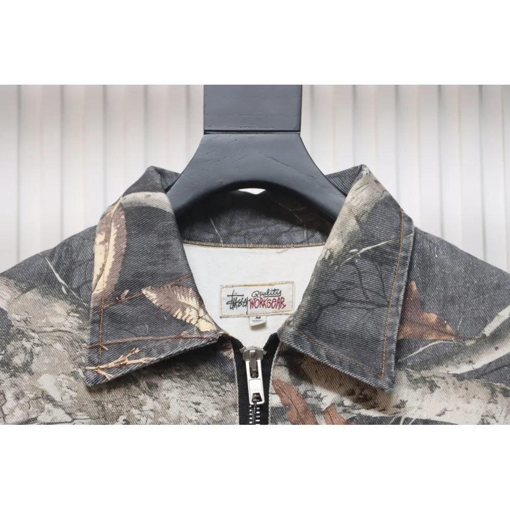 Top Quality Stussy Maple Leaf Zip Work Jacket 