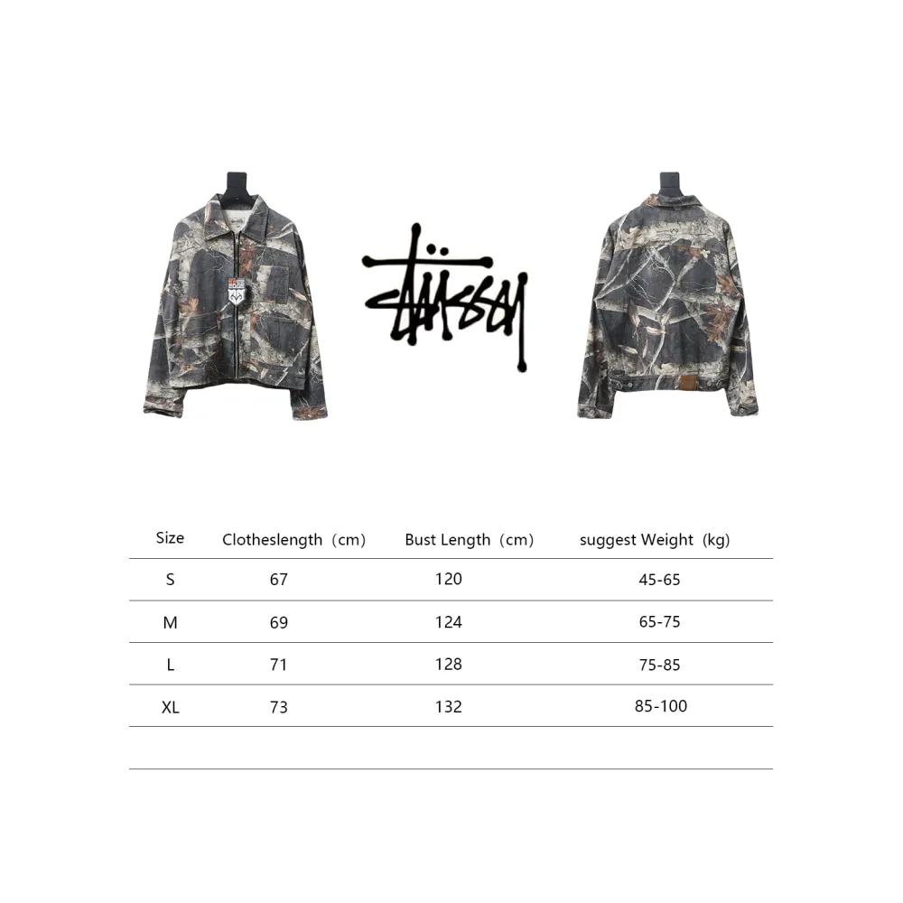 Top Quality Stussy Maple Leaf Zip Work Jacket 