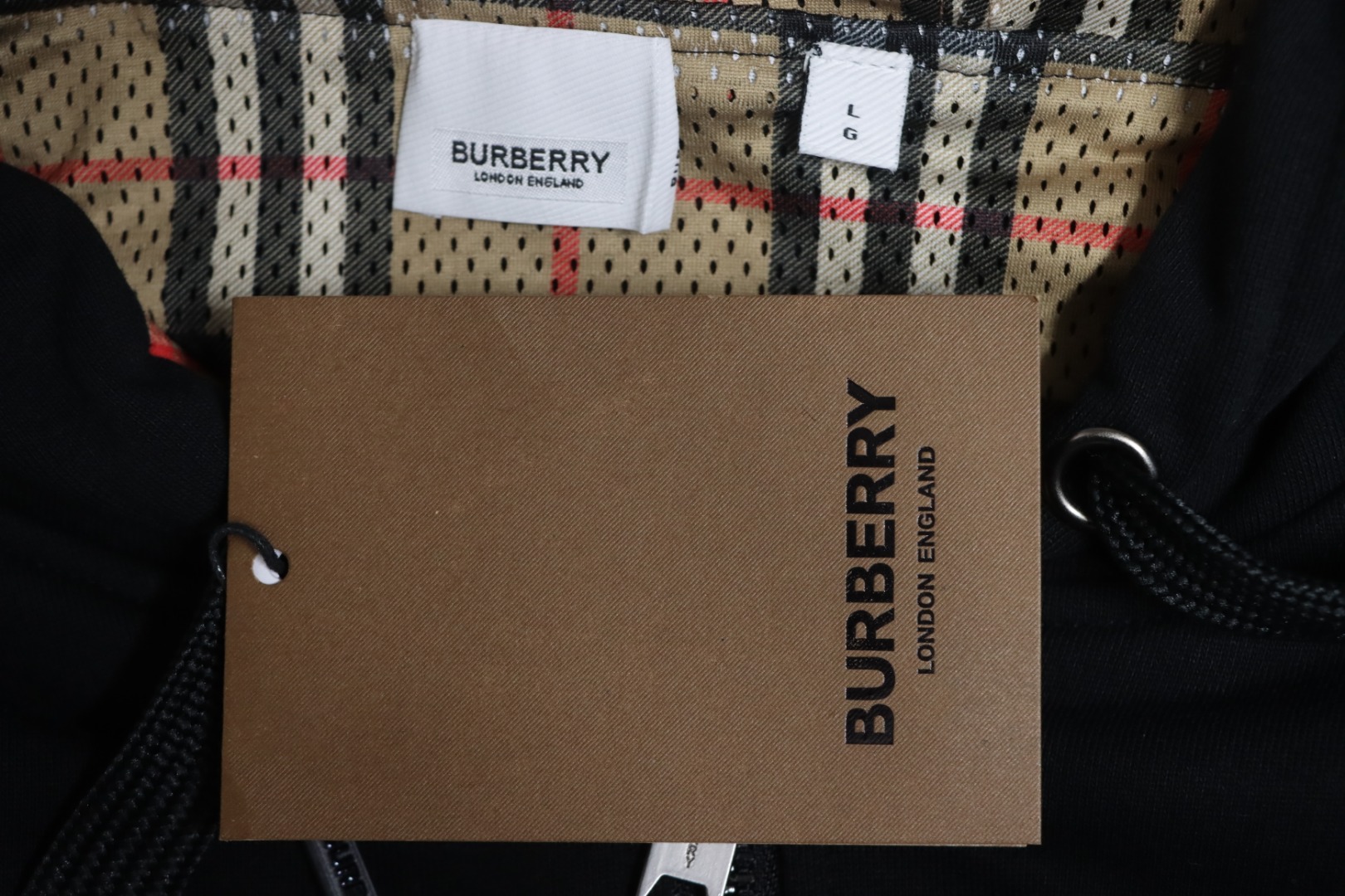     Burberry 21Fw Check Hooded Jacket Black 