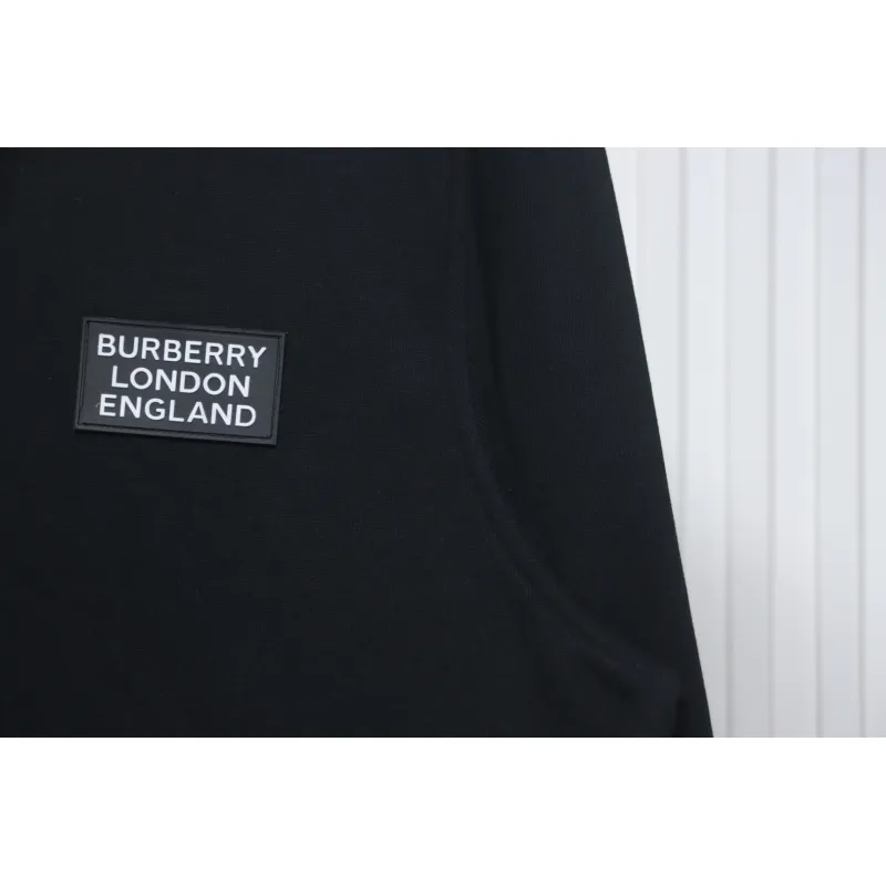 Top Quality Burberry 21Fw Check Hooded Jacket Black 