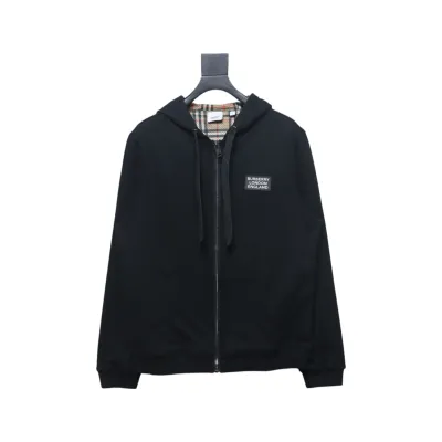 Top Quality Burberry 21Fw Check Hooded Jacket Black  01