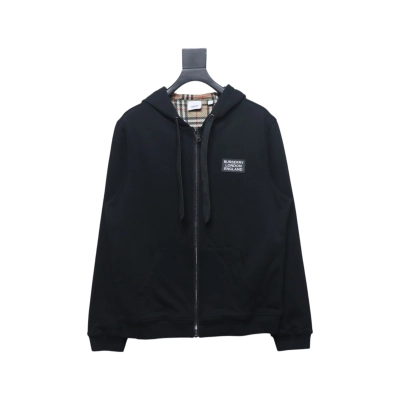 Top Quality     Burberry 21Fw Check Hooded Jacket Black  01