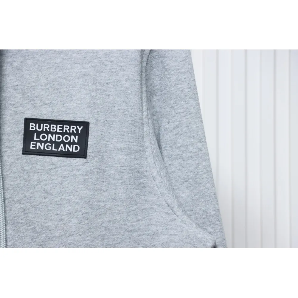 Top Quality Burberry 21Fw Check Hooded Jacket Grey 