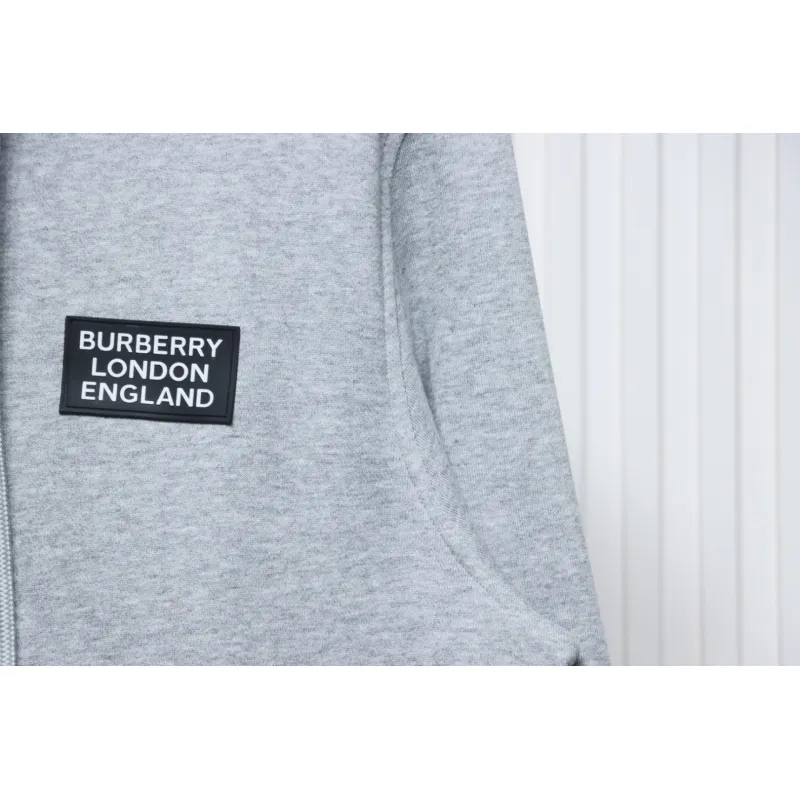 Top Quality Burberry 21Fw Check Hooded Jacket Grey 