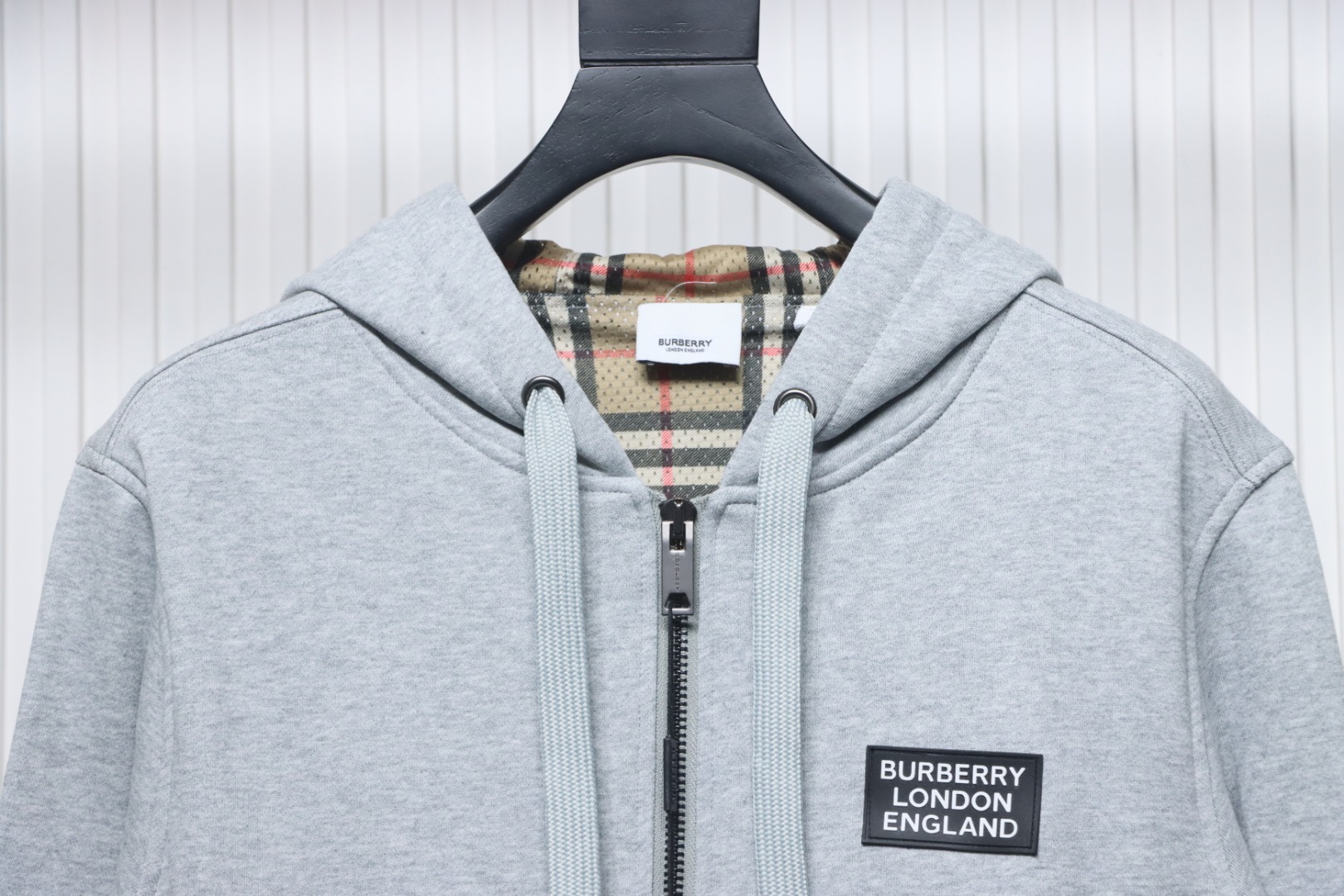     Burberry 21Fw Check Hooded Jacket Grey 