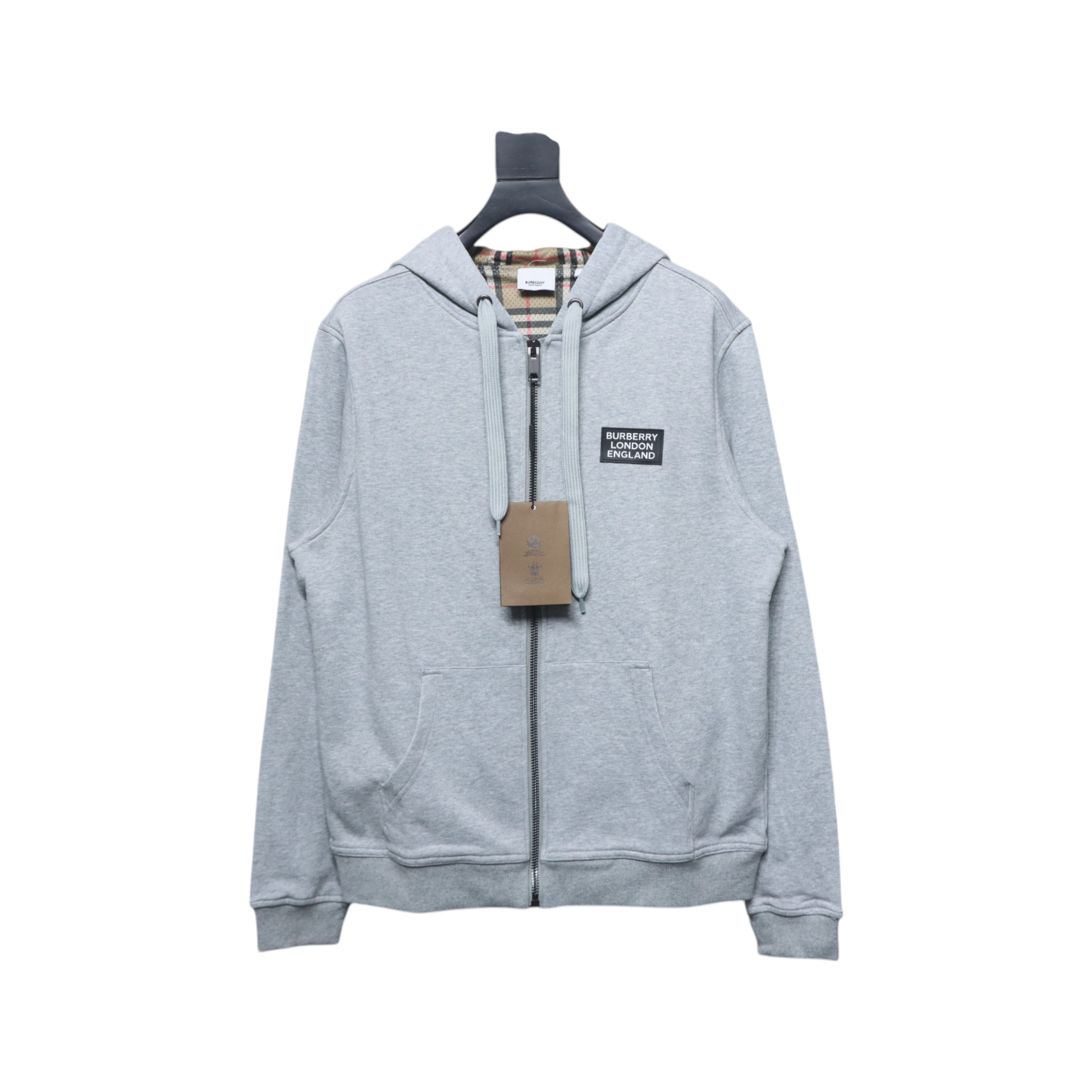     Burberry 21Fw Check Hooded Jacket Grey 