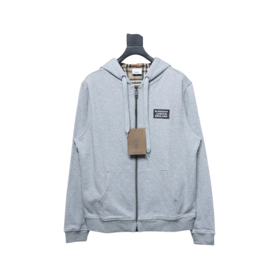 Top Quality     Burberry 21Fw Check Hooded Jacket Grey  01