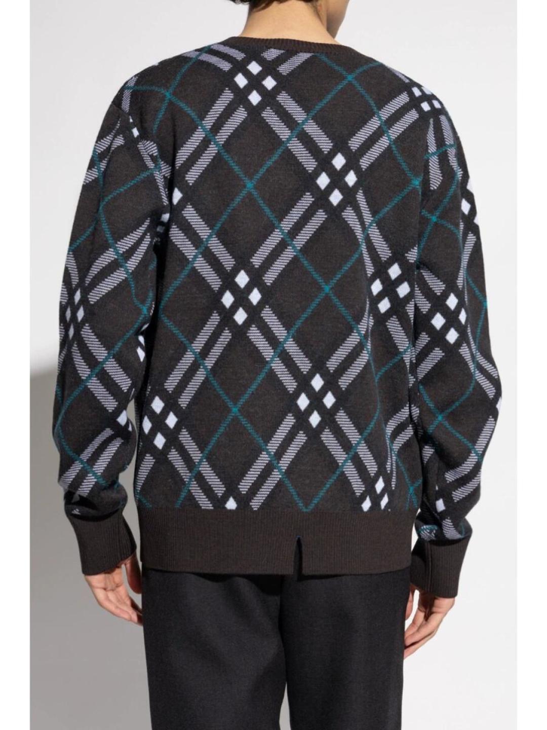     Burberry 24Fw Twill Crew Neck Sweater 