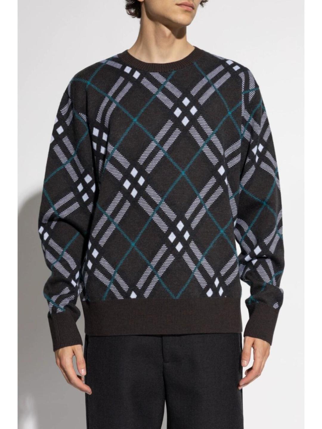     Burberry 24Fw Twill Crew Neck Sweater 