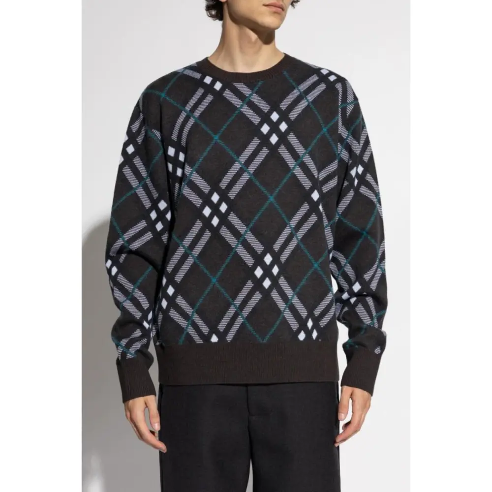 Top Quality Burberry 24Fw Twill Crew Neck Sweater 