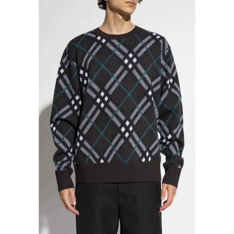 Top Quality Burberry 24Fw Twill Crew Neck Sweater 